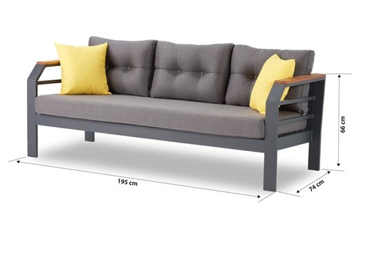 Erinöz Assento Bahçe Balkon Üçlü Koltuk