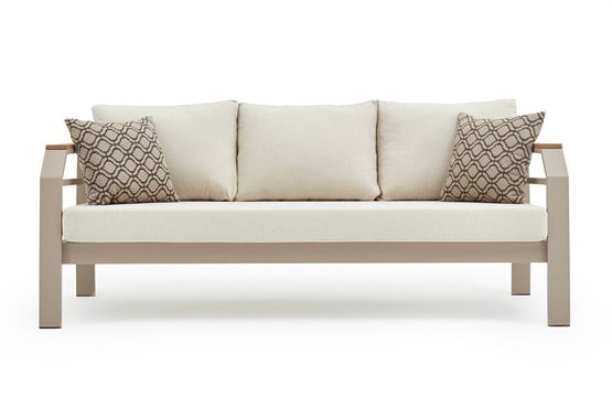 Erinöz Assento Bahçe Balkon Üçlü Koltuk - Kum Rengi