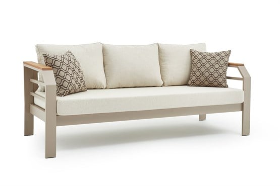 Erinöz Assento Bahçe Balkon Üçlü Koltuk - Kum Rengi