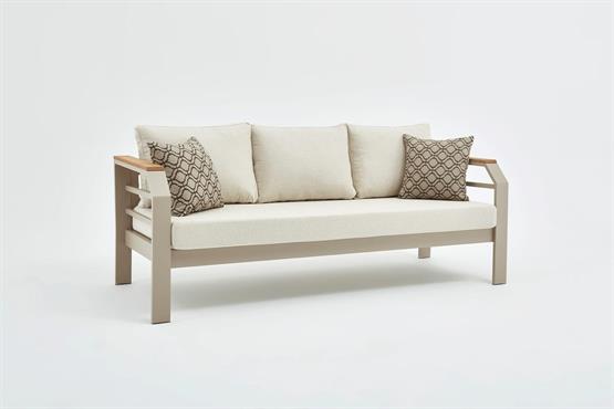 Erinöz Assento Bahçe Oturma Grubu 3+1+1+Sehpa - Kum Rengi