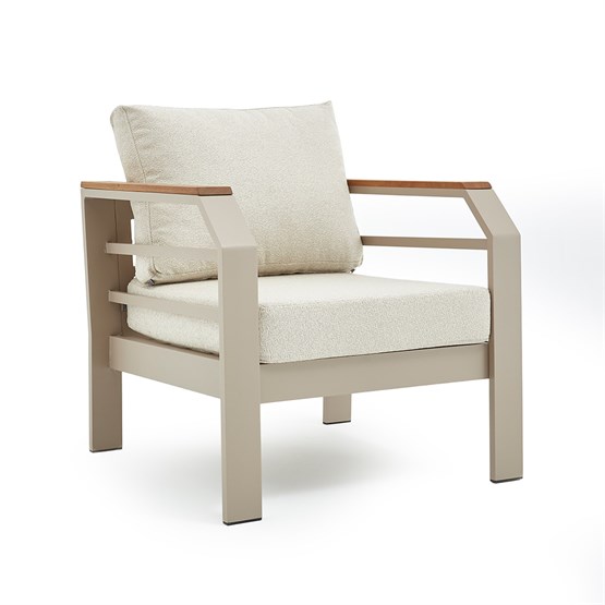 Erinöz Assento Bahçe Oturma Grubu 3+1+1+Yüksek Sehpa - Kum Rengi