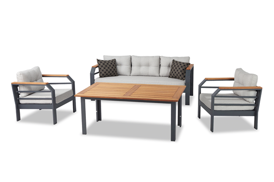 Erinöz Assento Bahçe Oturma Grubu 3+1+1+Yüksek Sehpa