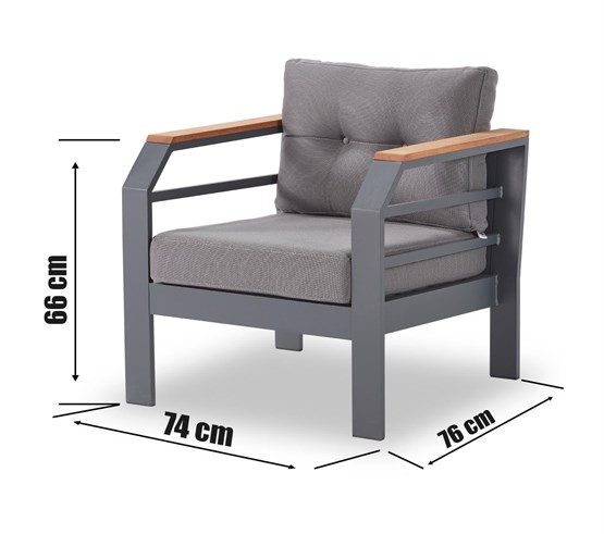 Erinöz Assento Bahçe Oturma Grubu 3+1+1+Yüksek Sehpa