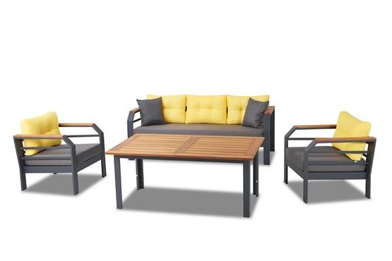 Erinöz Assento Bahçe Oturma Grubu 3+1+1+Yüksek Sehpa