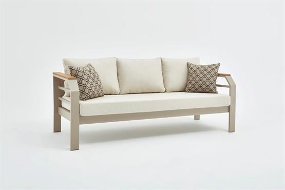 Erinöz Assento Bahçe Oturma Grubu 3+1+1+Yüksek Sehpa - Kum Rengi