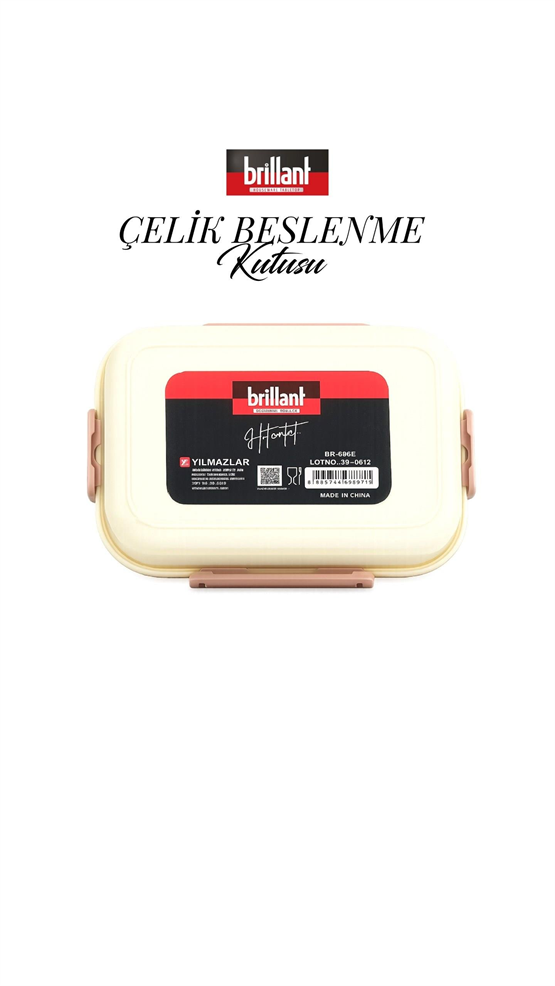 BRİLLANT 2 Bölmeli Paslanmaz Çelik Lunch Box BR-6669 23X16x8cm