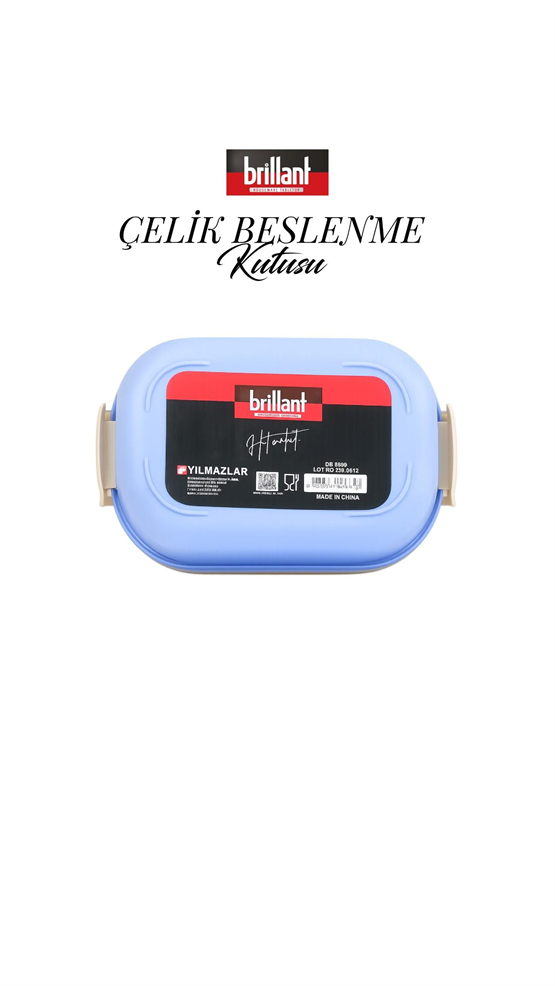 BRİLLANT Çelik 2 Gözlü Sevimli Bölmeli Bento Lunch Box  BR-6664 21X14x5,8Cm