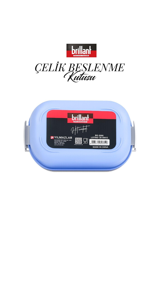BRİLLANT Çelik 2 Gözlü Sweet Bölmeli Bento Lunch Box BR-6665 21X14x7,5Cm