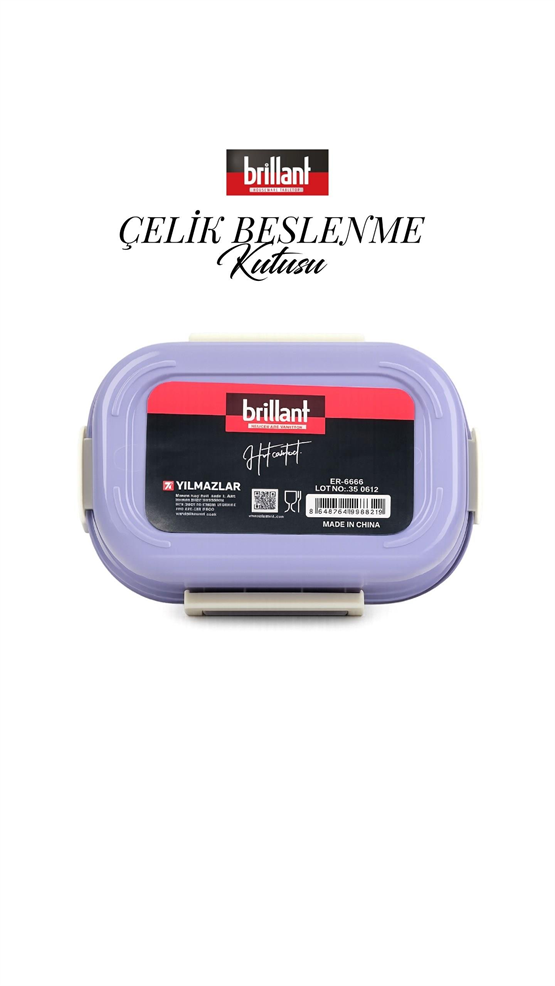 BRİLLANT Grace Life 2 Bölmeli Lunch Box BR-6672 20X13x6,5Cm