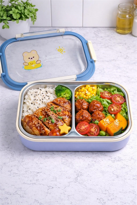 BRİLLANT Summer Ayıcık Desenli Bölmeli Lunch Box BR-6668 21X15x8cm