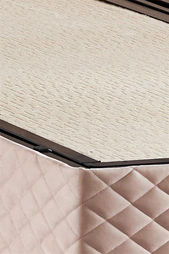 Baklava Lüks Yatak Baza ve Başlık Seti 90x190 cm Tek Kişilik Çok Sert Yatak Krem Baza ve Başlık