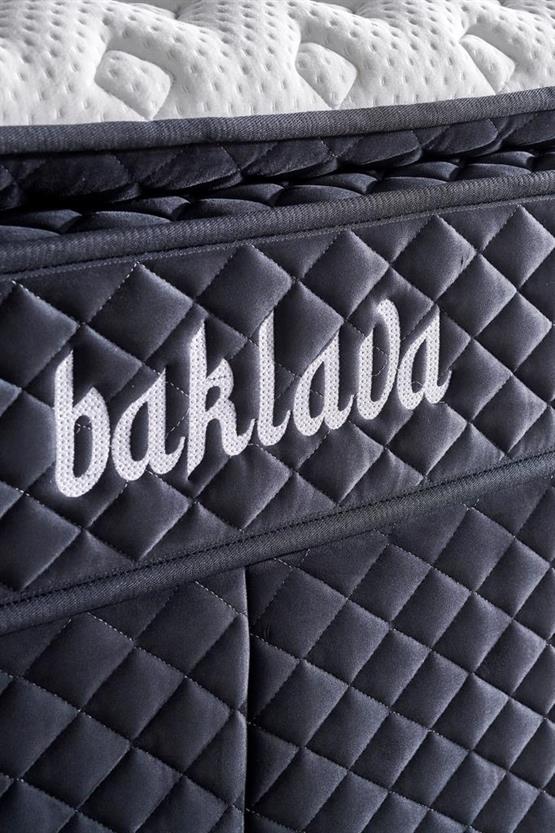 Baklava Yatak 140x190 cm Çift Kişilik Ultra Ortopedik Çok Sert Pedli Lüks Yatak 30 cm Antrasit Kumaş