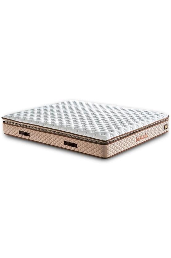 Baklava Yatak 200x200 cm Çift Kişilik Ultra Ortopedik Çok Sert Pedli Lüks Yatak 30 cm Krem Kumaş