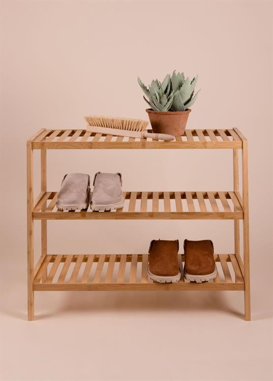 The Mia Bambu 3 Katlı Düzenleyici Dolap Raf Ayakkabılık 70x59x26 Cm