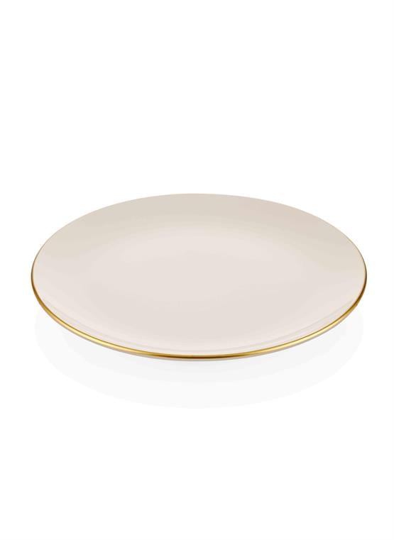 The Mia Basic Servis Tabağı 6 Lı Set Krem - 26cm