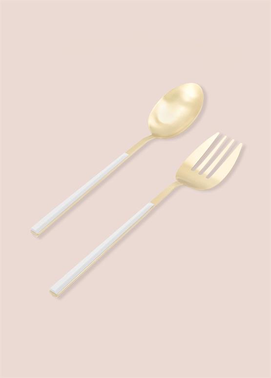 The Mia Bianco Salata Servis Takımı Gold 2 Parça CKB0247