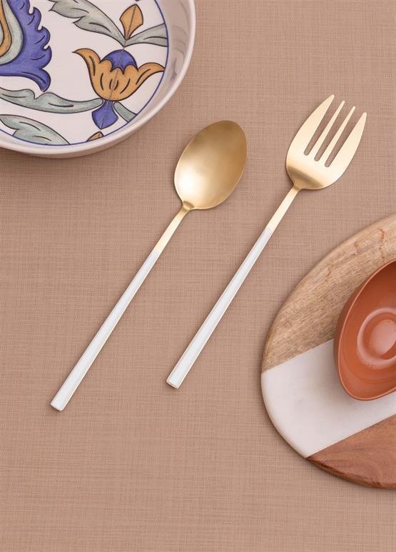 The Mia Bianco Salata Servis Takımı Gold 2 Parça CKB0247