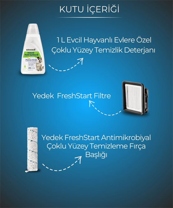 Bissell Crosswave Hydrosteam Pet Select Buharlı Dikey Süpürme ve Silme Makinesi
