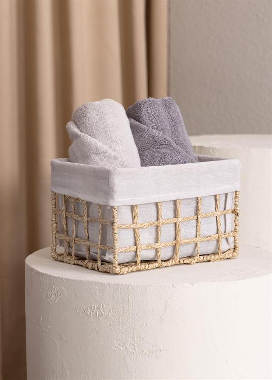 The Mia Braid Hasır Organizer Sepet Naturel 26x18x16 cm