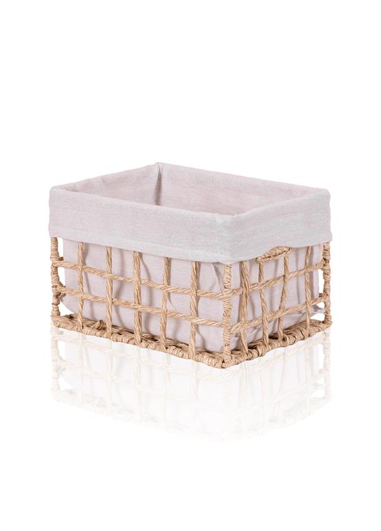 The Mia Braid Hasır Organizer Sepet Naturel 26x18x16 cm