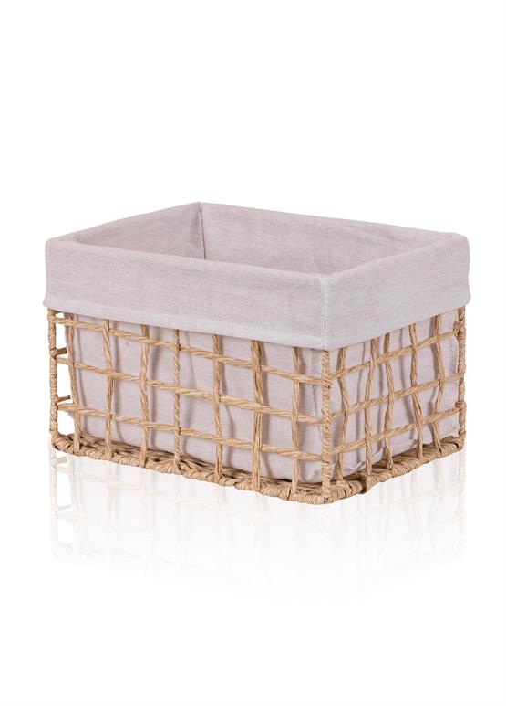 The Mia Braid Hasır Organizer Sepet Naturel 30x22x19 cm