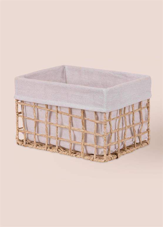 The Mia Braid Hasır Organizer Sepet Naturel 30x22x19 cm