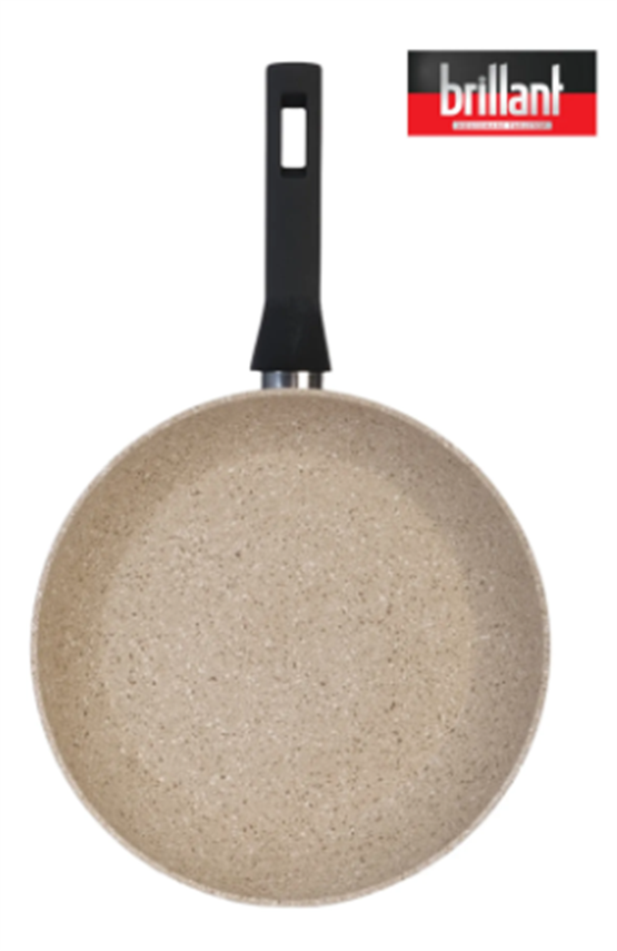 Brillant Lüks Granit 22 Cm Tava Yanmaz Yapışmaz Tava Krem