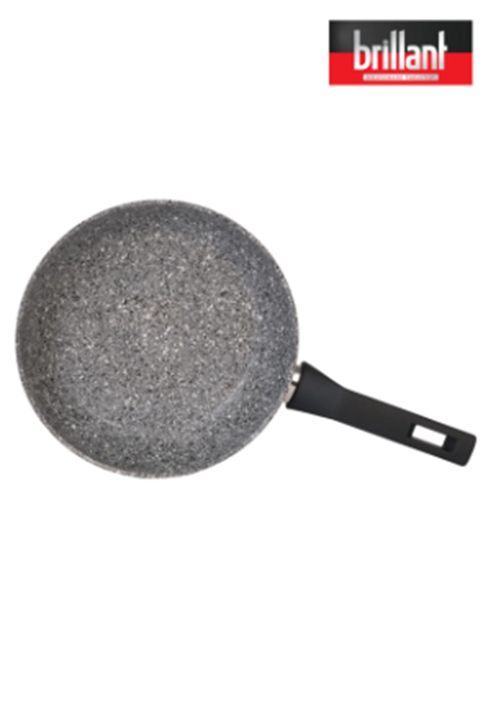 Brillant Lüks Granit 24 Cm Tava Yanmaz Yapışmaz Tava Gri