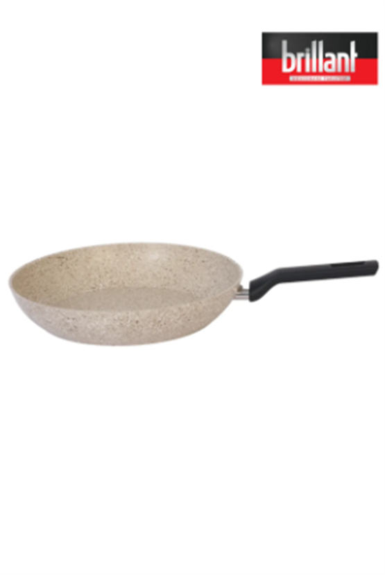 Brillant Lüks Granit 30 Cm Tava Yanmaz Yapışmaz Tava Krem