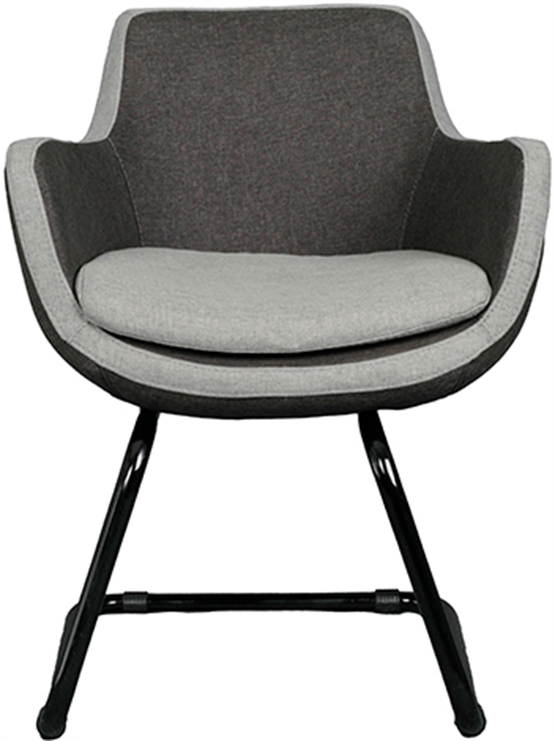 Bürocci Comfort Siyah Metal Ayaklı Misafir Koltuğu- İki Ton Gri Kumaş-2244J1110