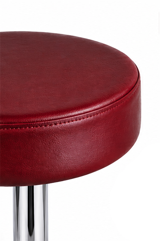 Bürocci Moni Bar Sandalyesi - Bordo - 9511Q0102 - Paslanmaz Krom Kaplı Metal Ayak