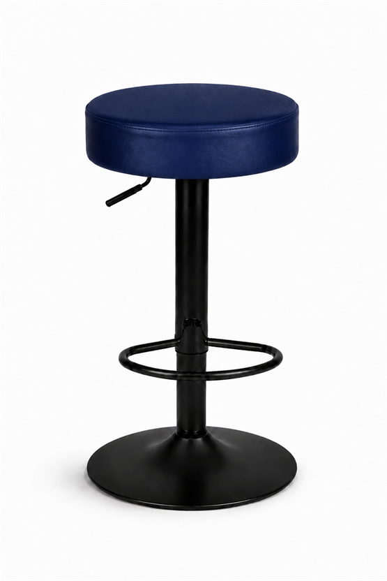 Bürocci Moni Bar Sandalyesi - Lacivert - 9511Y0103 - Siyah Mat Boyalı Metal Ayak