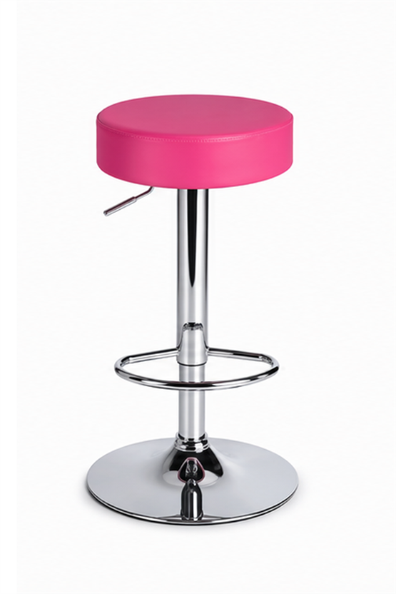 Bürocci Moni Bar Sandalyesi - Pembe - 9511Q0120 - Paslanmaz Krom Kaplı Metal Ayak