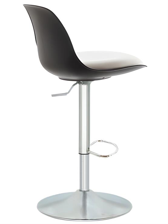 Bürocci Nadya Bar Sandalyesi - Beyaz Deri - Metal Ayaklı Bar Taburesi - 9537S0109