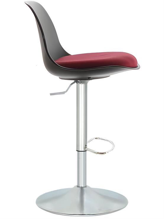 Bürocci Nadya Bar Sandalyesi - Bordo Deri - Metal Ayaklı Bar Taburesi - 9537S0102