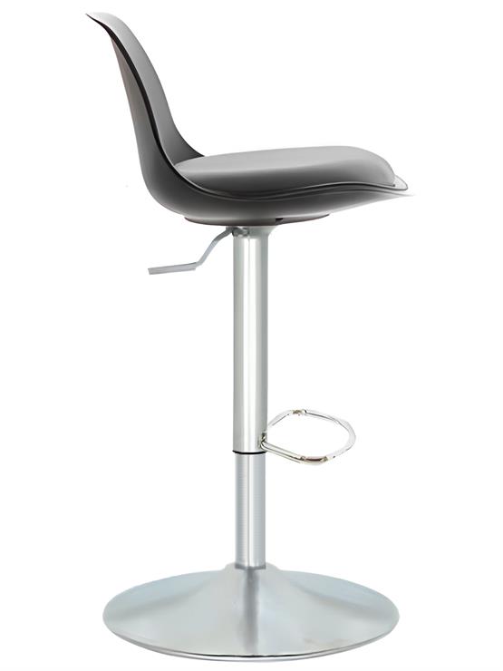 Bürocci Nadya Bar Sandalyesi - Gri Deri - Metal Ayaklı Bar Taburesi - 9537S0125