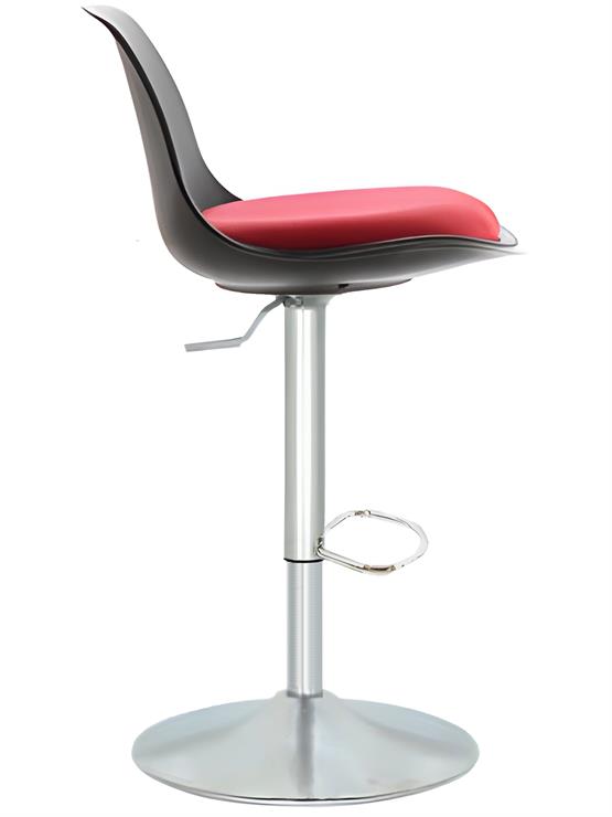 Bürocci Nadya Bar Sandalyesi - Kırmızı Deri - Metal Ayaklı Bar Taburesi - 9537S0116
