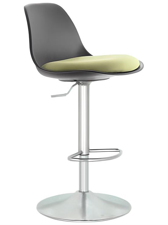 Bürocci Nadya Bar Sandalyesi - Krem Deri - Metal Ayaklı Bar Taburesi - 9537S0115