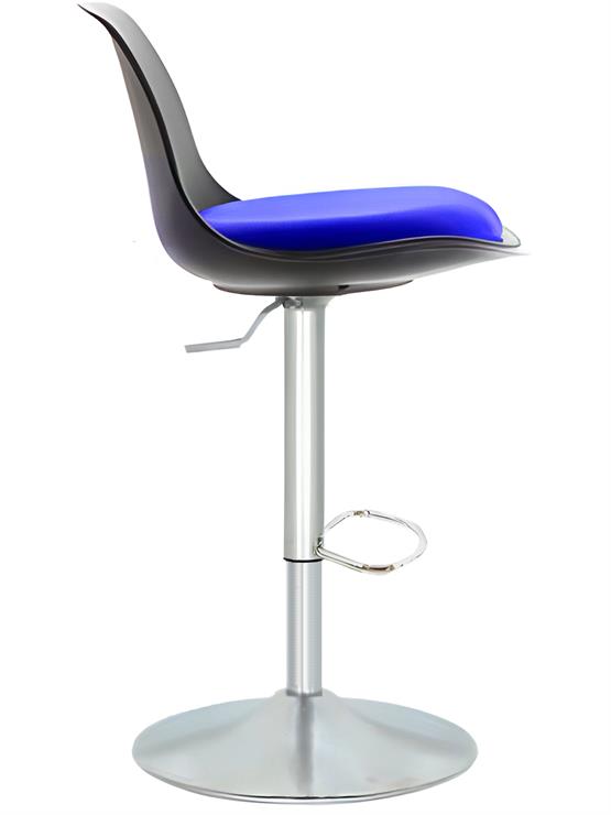 Bürocci Nadya Bar Sandalyesi - Lacivert Deri - Metal Ayaklı Bar Taburesi - 9537S0103