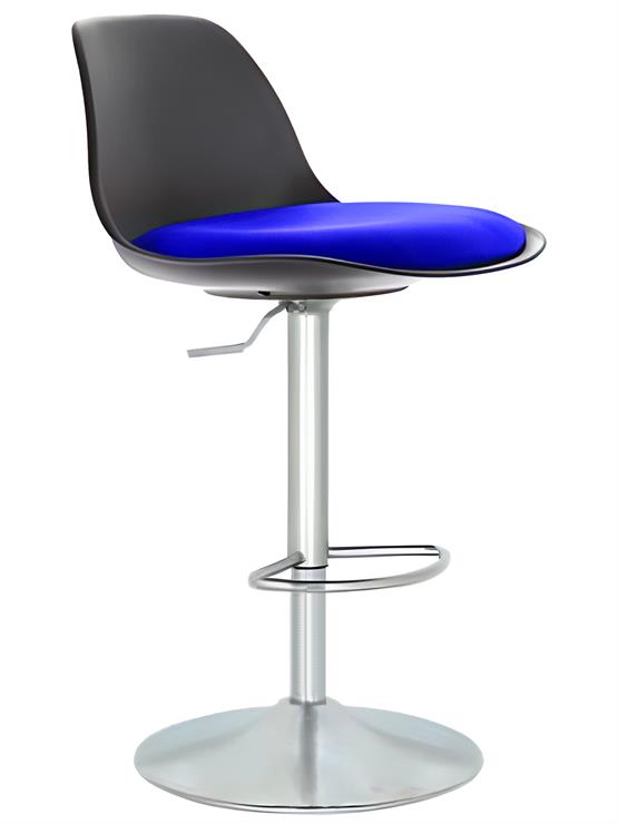 Bürocci Nadya Bar Sandalyesi - Lacivert Deri - Metal Ayaklı Bar Taburesi - 9537S0103