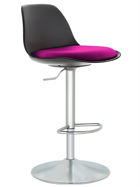 Bürocci Nadya Bar Sandalyesi - Mor Deri - Metal Ayaklı Bar Taburesi -  9537S0124