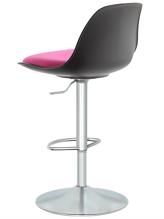 Bürocci Nadya Bar Sandalyesi - Pembe Deri - Metal Ayaklı Bar Taburesi - 9537S0120