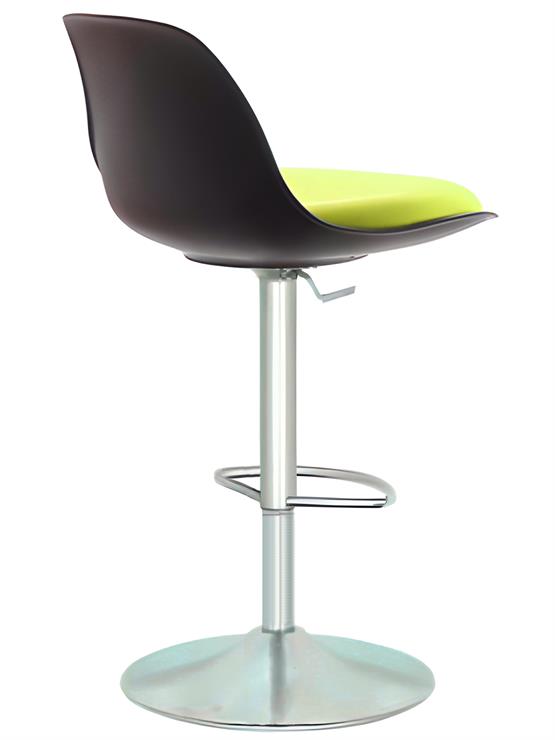 Bürocci Nadya Bar Sandalyesi - Sarı Deri - Metal Ayaklı Bar Taburesi - 9537S0113