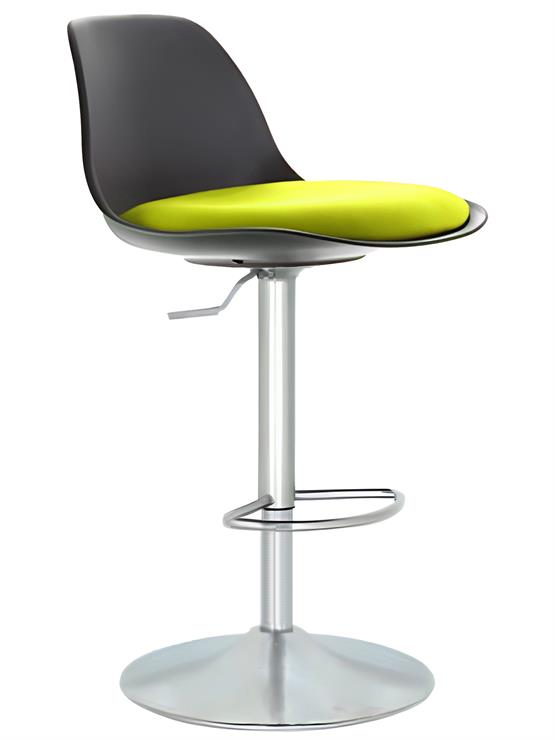 Bürocci Nadya Bar Sandalyesi - Sarı Deri - Metal Ayaklı Bar Taburesi - 9537S0113