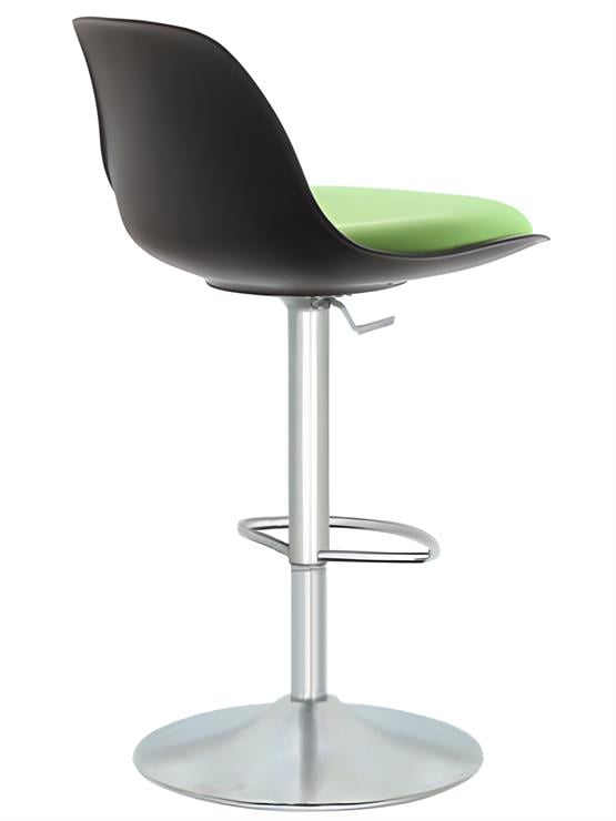 Bürocci Nadya Bar Sandalyesi - Yeşil Deri - Metal Ayaklı Bar Taburesi - 9537S0110