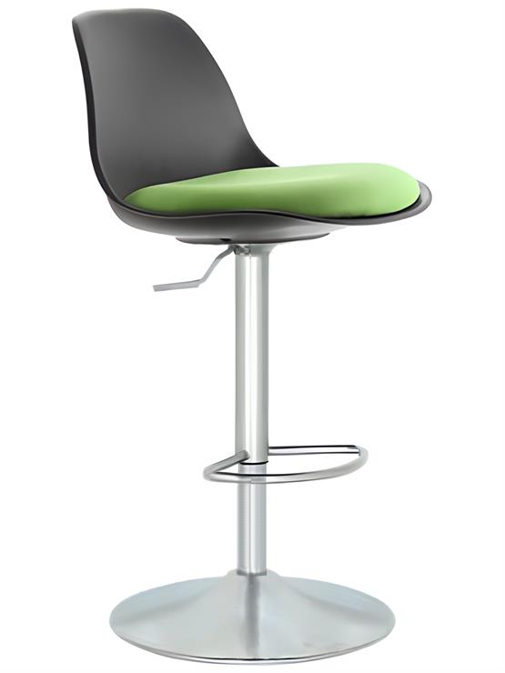 Bürocci Nadya Bar Sandalyesi - Yeşil Deri - Metal Ayaklı Bar Taburesi - 9537S0110