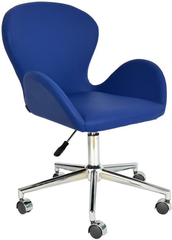 Bürocci Roberta Metal Ayaklı Çalışma Koltuğu-Lacivert Deri-2069A0103