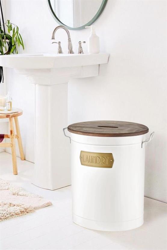 The Mia Çamaşır Sepeti Beyaz 54x43x35 cm