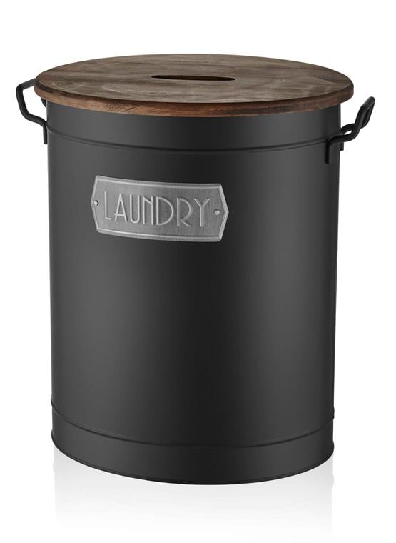 The Mia Çamaşır Sepeti Siyah 54x43x35 cm