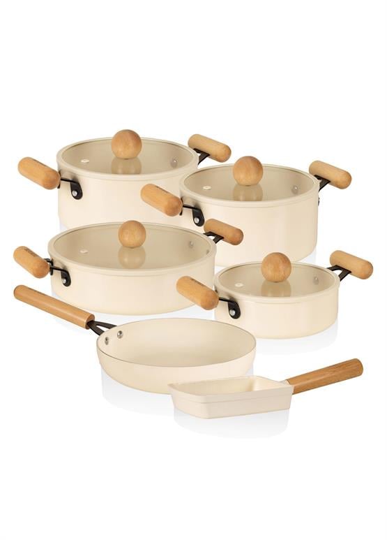 The Mia Cucina Di Mia İndüksiyon Tabanlı Seramik Tencere Tava Seti 10 Parça